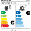 Étiquette UE 19392 pour Bridgestone A005 Weather Control Driveguar 195/65 R15 95H XL Runflat Bridgestone A005 Weather Control Driveguar 195/65 R15 95H XL Runflat - Image 2