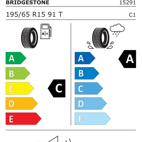 Étiquette UE 15291 pour Bridgestone Blizzak LM005 195/65 R15 91T Reifen Bridgestone Blizzak LM005 195/65 R15 91T