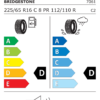 Étiquette UE 7061 pour Bridgestone Blizzak W995 Multicell 225/65 R16C 112/110R Bridgestone Blizzak W995 Multicell 225/65 R16C 112/110R - Image 2