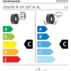 Étiquette UE 0354918 pour Continental CrossContact LX Sport 255/50 R19 107H XL Runflat Continental CrossContact LX Sport 255/50 R19 107H XL Runflat - Image 2