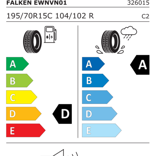 Étiquette UE du pneu Falken Eurowinter VAN.01 195/70 R15C 104/102R