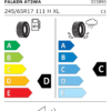 Étiquette UE 333895 pour Falken Wildpeak A/T AT3WA 245/65 R17 111H XL Falken Wildpeak A/T AT3WA 245/65 R17 111H XL - Image 2