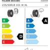 Étiquette UE 330459 pour Falken Ziex ZE310EC 235/50 R18 101W XL Falken Ziex ZE310EC 235/50 R18 101W XL - Image 2