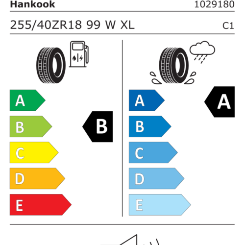 Étiquette UE du pneu Hankook Ventus Prime 4 (K135) 255/40 ZR18 (99W) XL