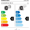 Étiquette UE 2261493 pour Kumho EcoWing ES31 215/65 R16 98H Kumho EcoWing ES31 215/65 R16 98H - Image 2