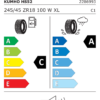 Étiquette UE 2286993 pour Kumho Ecsta HS52 245/45 ZR18 100W XL Kumho Ecsta HS52 245/45 ZR18 (100W) XL FR - Image 2