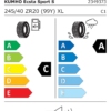 Étiquette UE 2349373 pour Kumho Ecsta Sport PS72 245/40 ZR20 (99Y) XL Kumho PS72 Ecsta Sport S 245/40 ZR20 99 XL FR - Image 2