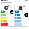 Étiquette UE 738563 pour Michelin E Primacy 215/50 R19 93T Michelin E Primacy 215/50 R19 93T - Image 2