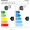 Étiquette UE 258596 pour Michelin Pilot Alpin 5 265/30 R19 93W XL Michelin Pilot Alpin 5 265/30 R19 93W XL - Image 2