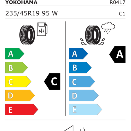 Étiquette UE du pneu Yokohama V701 ADVAN Fleva 235/45 R19 95W