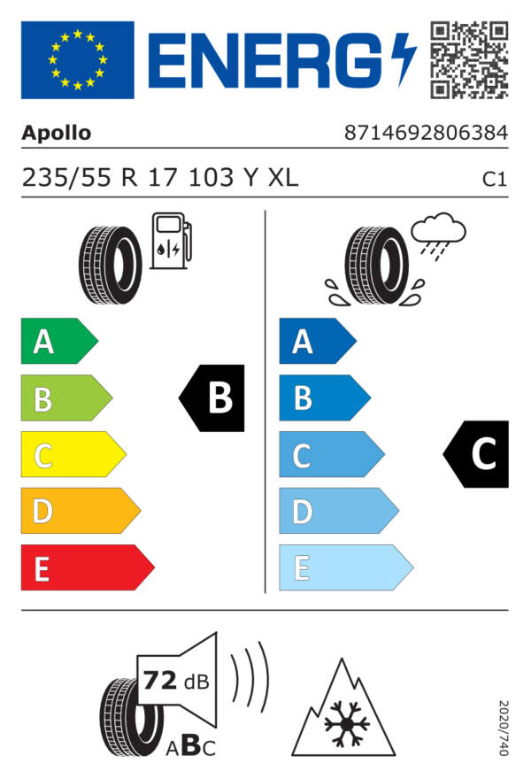 Étiquette UE 8714692806384 pour Apollo Alnac 4G All Season 235/55 R17 103Y XL Apollo Alnac 4G All Season 235/55 R17 103Y XL - Image 2
