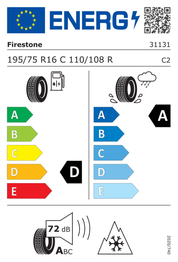 Label_2246936 Firestone VanHawk 2 Winter Evo 195/75 R16C 110/108R