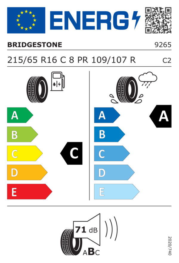 Label_381312 Bridgestone Duravis R660 215/65 R16C 109/107R
