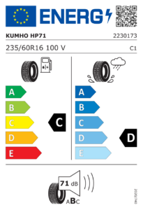 Etichetta europea Kumho Crugen HP71