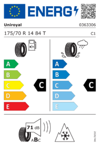 Etichetta europea Uniroyal WinterExpert