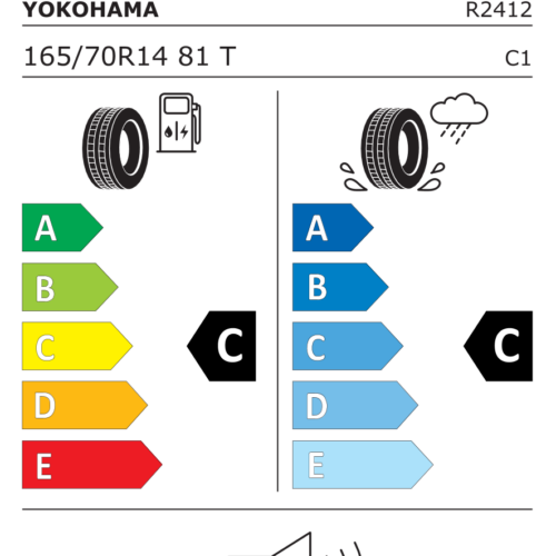 Étiquette UE du pneu Yokohama ES32 BluEarth-Es 165/70 R14 81T