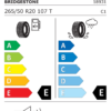 Étiquette UE 18931 pour Bridgestone Blizzak DM-V3 265/50 R20 107T Étiquette UE du pneu Bridgestone Blizzak DM-V3 265/50 R20 107T