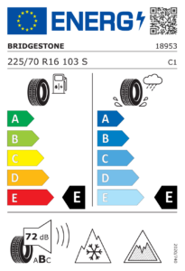 Étiquette européenne Bridgestone Blizzak DM-V3