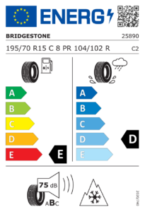 Etichetta europea Bridgestone Blizzak W995