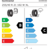 Étiquette UE 0359430 pour Continental CrossContact RX 255/40 R21 102W XL Continental CrossContact RX 255/40 R21 102W XL EV - Image 2