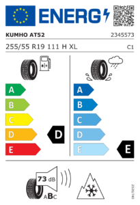 Étiquette européenne Kumho Road Venture AT52