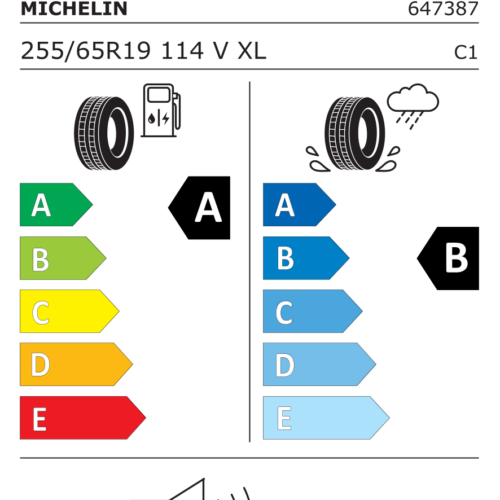 Étiquette UE du pneu Michelin CrossClimate 3 255/65 R19 114V XL