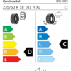 Étiquette UE 0354899 pour Continental 4x4Contact 235/50 R18 101H XL Continental 4x4Contact 235/50 R18 101H XL - Image 2
