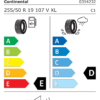 Étiquette UE 0354232 pour Continental ContiWinterContact TS 830 P 255/50 R19 107V XL Runflat Continental ContiWinterContact TS 830 P 255/50 R19 107V XL Runflat - Image 2