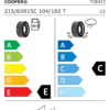 Étiquette UE 728423 pour Cooper Cooper Winter Van 215/65 R15C 104/102T EV Cooper Cooper Winter Van 215/65 R15C 104/102T EV - Image 2