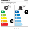 Étiquette UE 355595 pour Falken Azenis FK520 235/30 ZR20 (88Y) XL Falken Azenis FK520 235/30 ZR20 (88Y) XL - Image 2