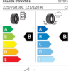 Étiquette UE 337045 pour Falken Eurowinter VAN.01 225/75 R16C 121/120R Falken Eurowinter VAN.01 225/75 R16C 121/120R - Image 2