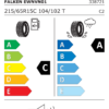 Étiquette UE 338721 pour Falken Eurowinter VAN.01 215/65 R15C 104/102T Falken Eurowinter VAN.01 215/65 R15C 104/102T - Image 2