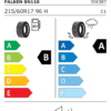 Étiquette UE 356387 pour Falken Sincera SN110 215/60 R17 96H Falken Sincera SN110 215/60 R17 96H - Image 2