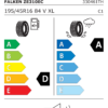 Étiquette UE 330461TH pour Falken Ziex ZE310EC 195/45 R16 84V XL Falken Ziex ZE310EC 195/45 R16 84V XL - Image 2