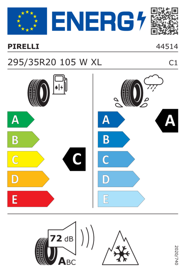 Étiquette UE 4451400 pour Pirelli P Zero Winter 2 295/35 R20 105W XL Pirelli P Zero Winter 2 295/35 R20 105W XL - Image 2