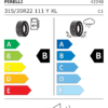 Étiquette UE 4224800 pour Pirelli Pzero (PZ5) 315/35 R22 111Y XL Pirelli Pzero (PZ5) 315/35 R22 111Y XL - Image 2