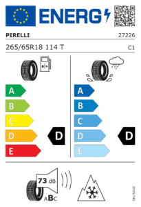 Etichetta europea Pirelli Scorpion A/T Plus
