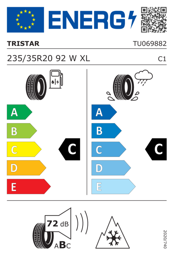 Étiquette UE TU069882 pour TRISTAR Snowpower UHP 235/35 R20 92W XL TRISTAR Snowpower UHP 235/35 R20 92W XL - Image 2